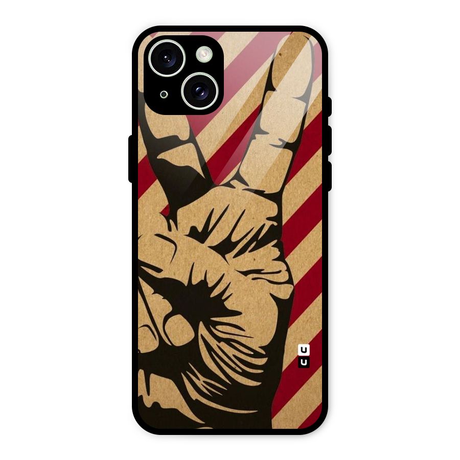 Peace Stripes Glass Back Case for iPhone 15 Plus