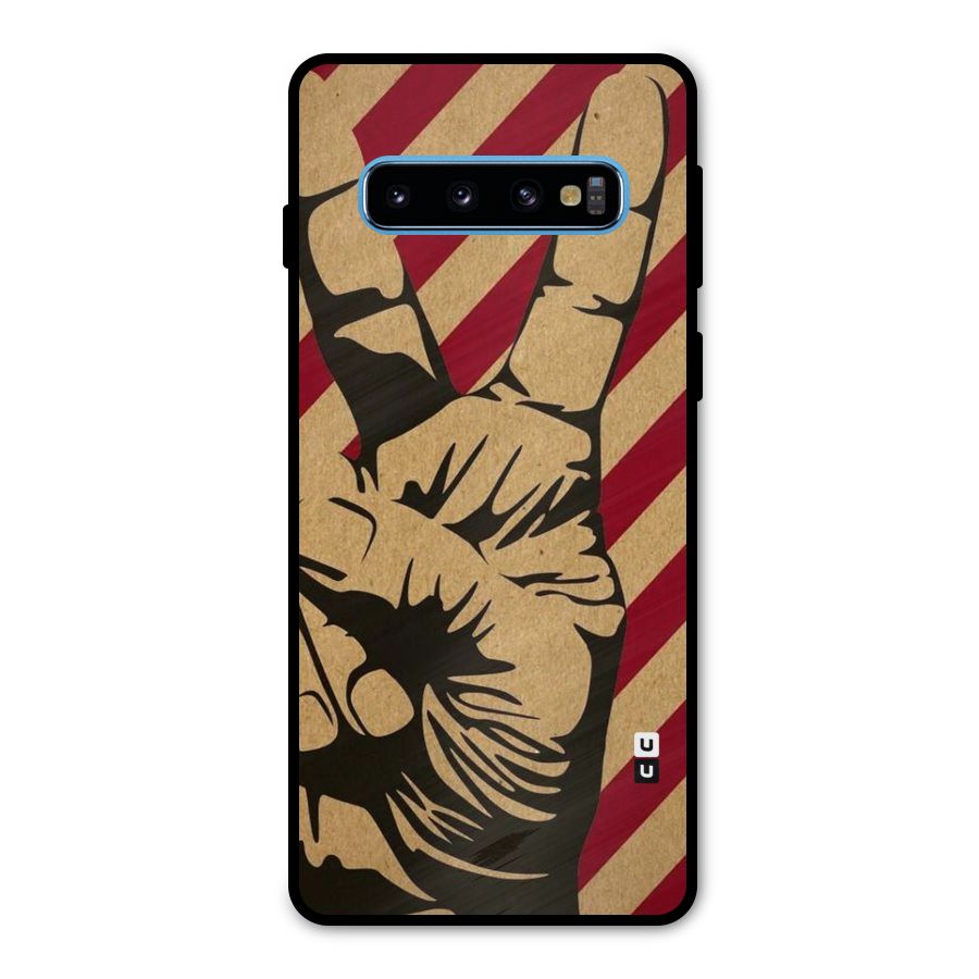 Peace Stripes Metal Back Case for Galaxy S10