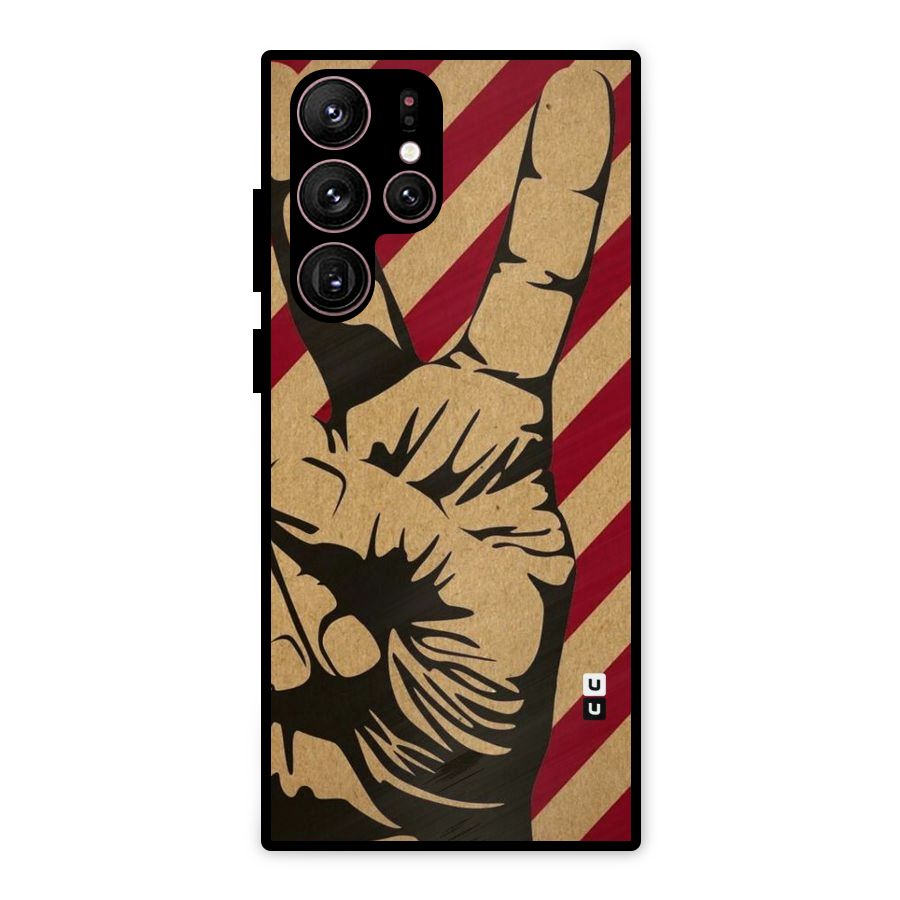 Peace Stripes Metal Back Case for Galaxy S22 Ultra 5G