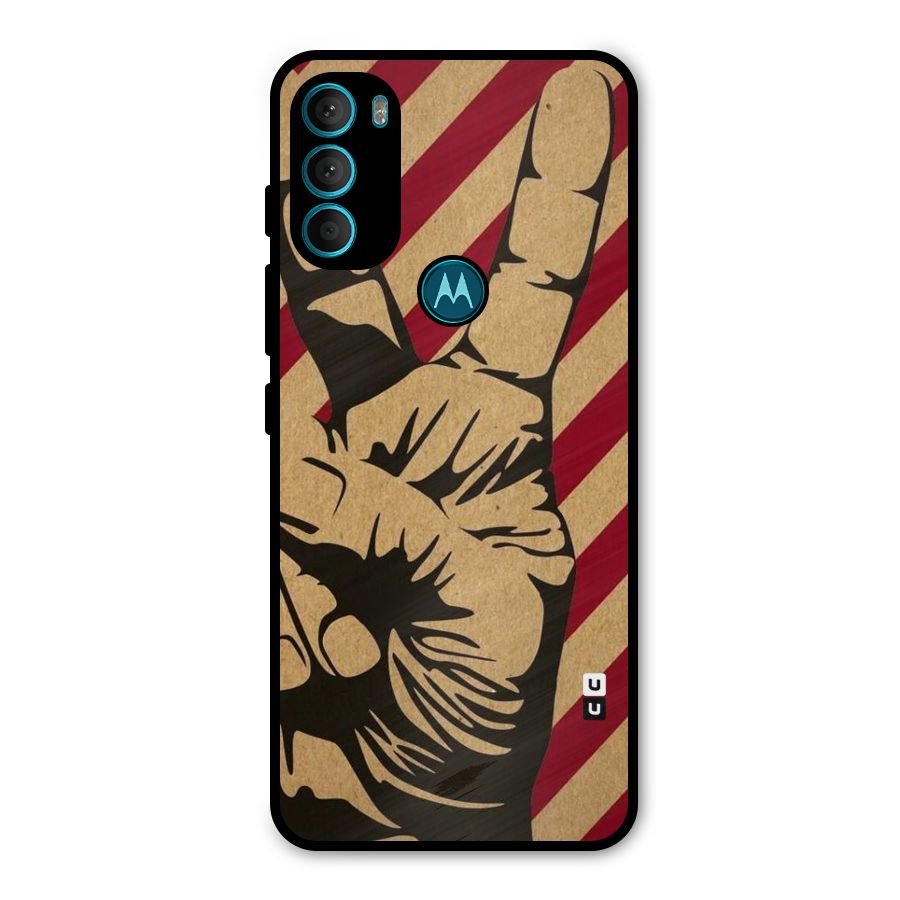 Peace Stripes Metal Back Case for Moto G71 5G
