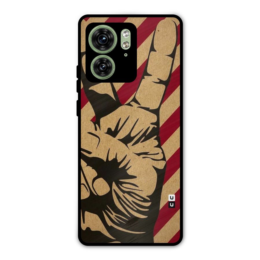 Peace Stripes Metal Back Case for Motorola Edge 40 5G