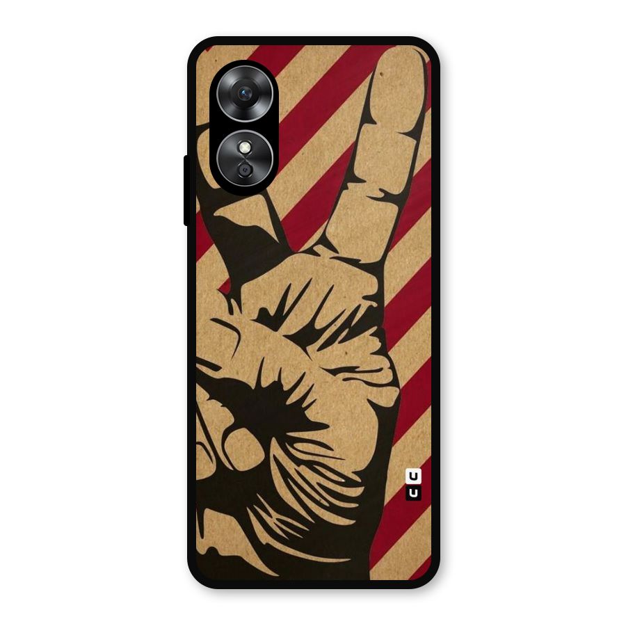 Peace Stripes Metal Back Case for Oppo A17