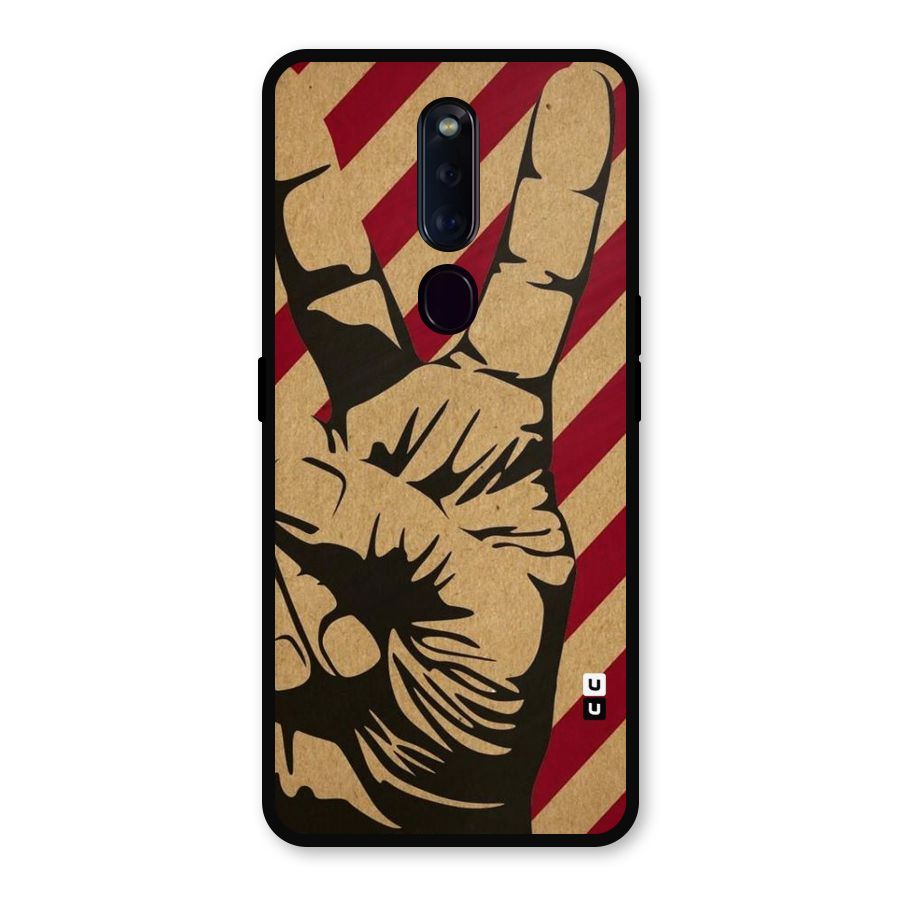 Peace Stripes Metal Back Case for Oppo F11 Pro
