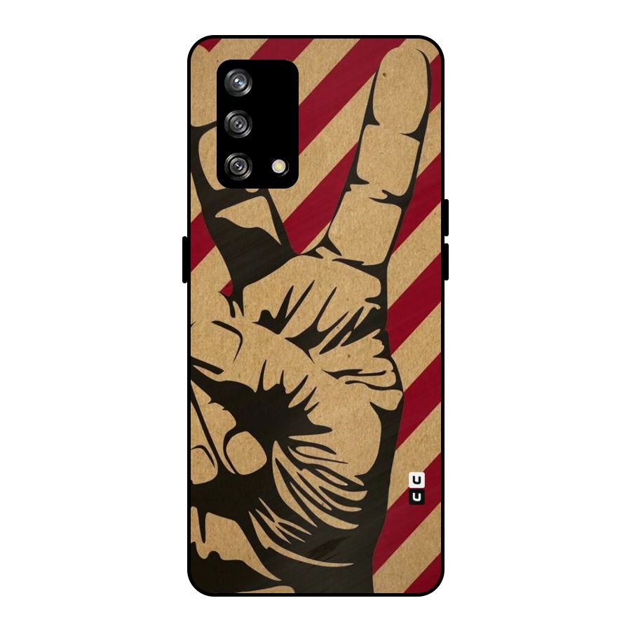 Peace Stripes Metal Back Case for Oppo F19
