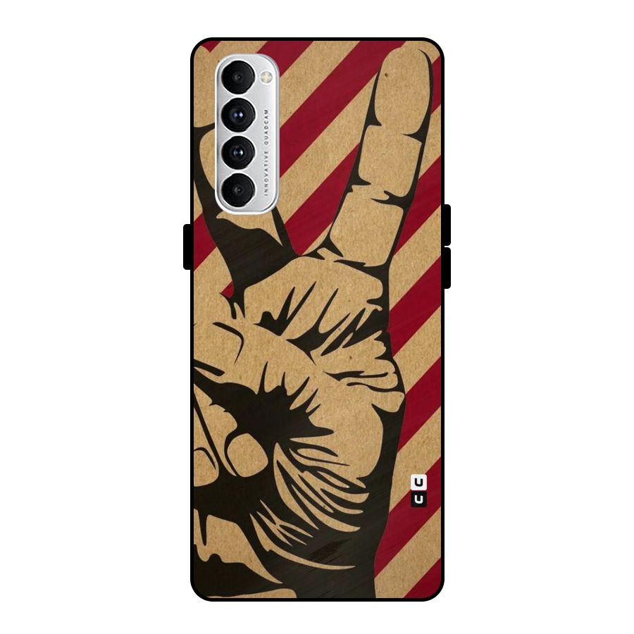 Peace Stripes Metal Back Case for Oppo Reno4 Pro
