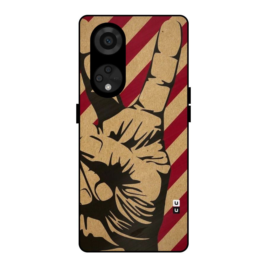 Peace Stripes Metal Back Case for Reno8 T 5G