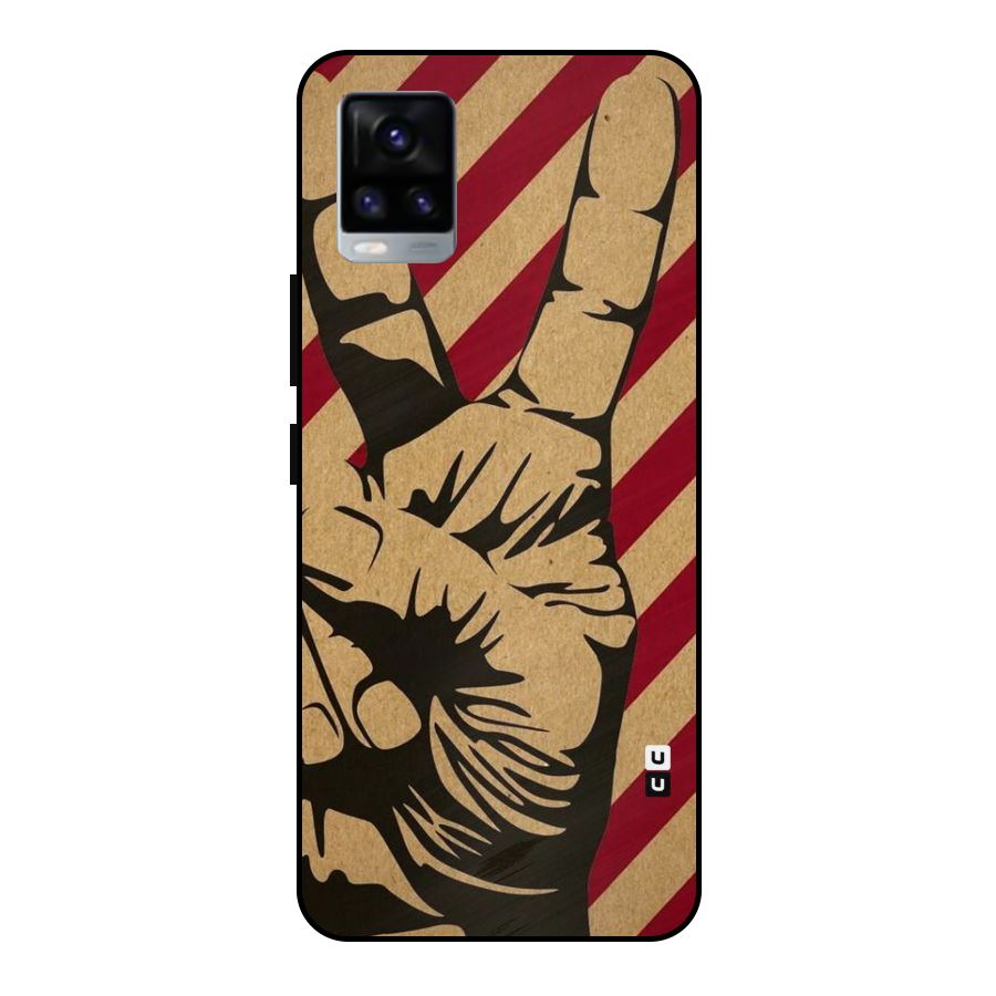 Peace Stripes Metal Back Case for Vivo V20 2021