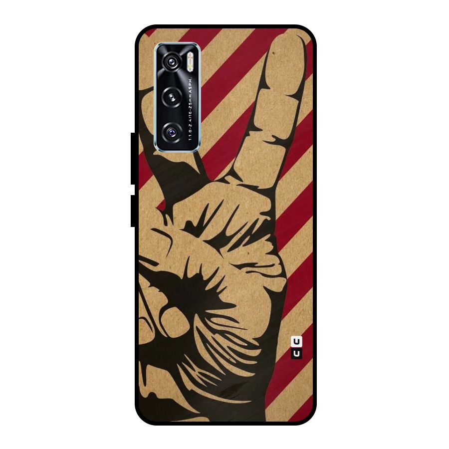 Peace Stripes Metal Back Case for Vivo V20 SE