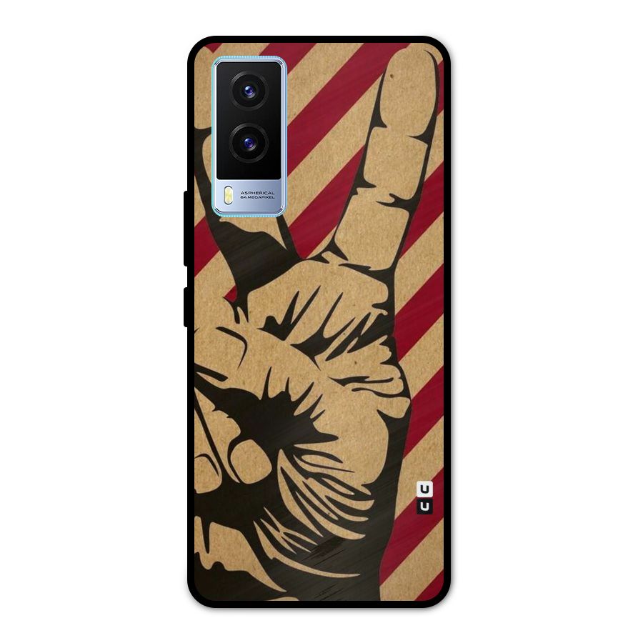 Peace Stripes Metal Back Case for Vivo V21e 5G