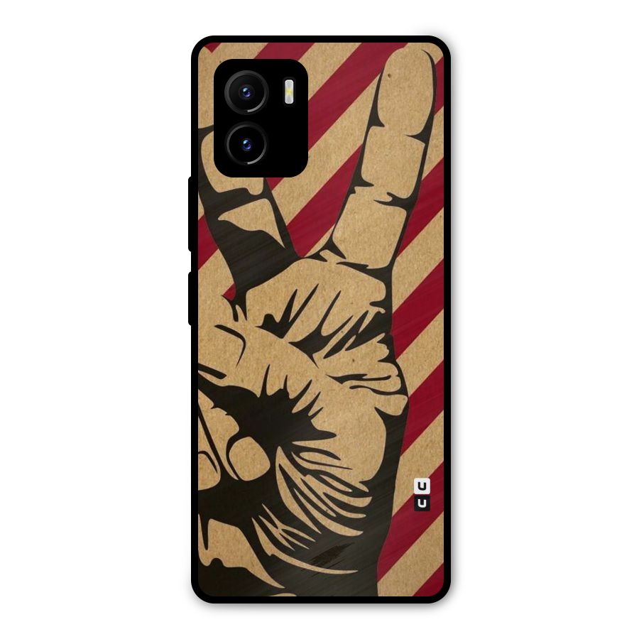 Peace Stripes Metal Back Case for Vivo Y15s