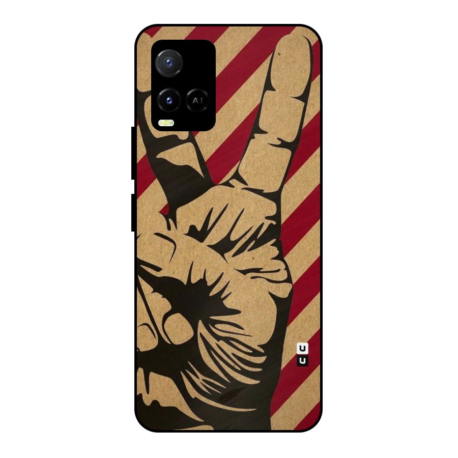 Peace Stripes Metal Back Case for Vivo Y21