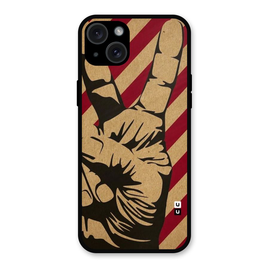 Peace Stripes Metal Back Case for iPhone 15 Plus