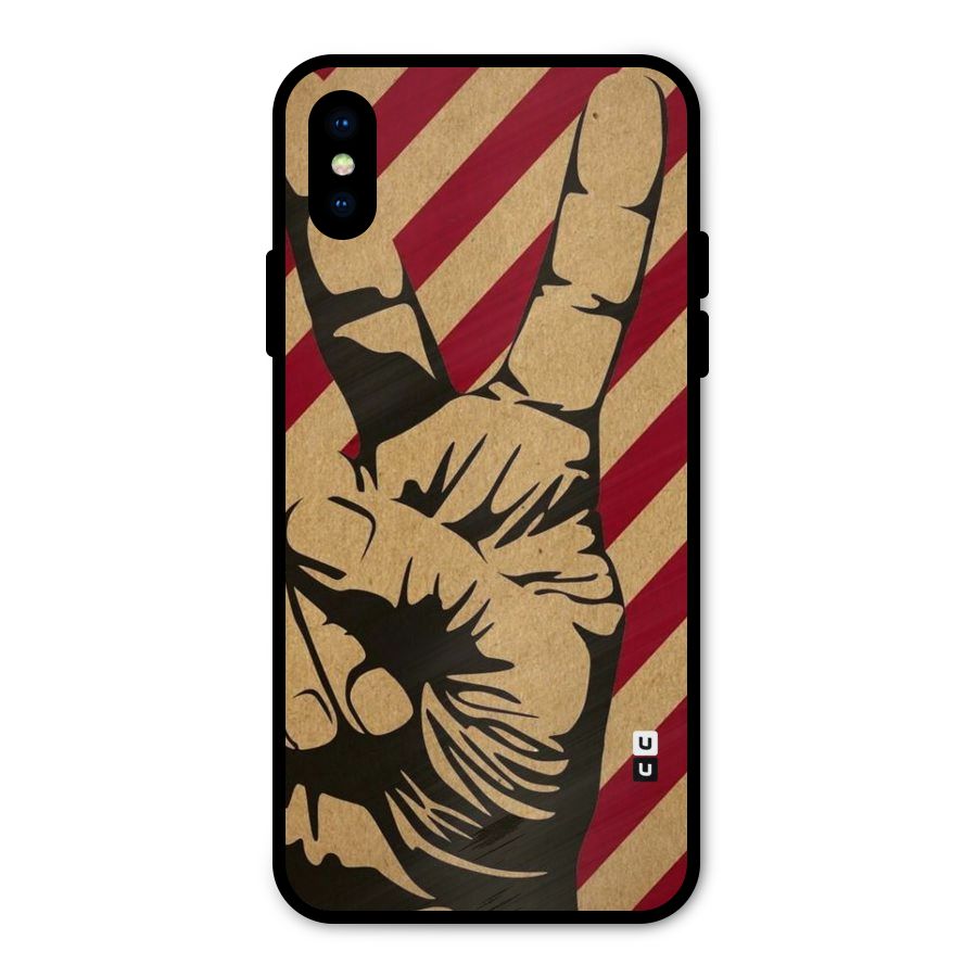 Peace Stripes Metal Back Case for iPhone X