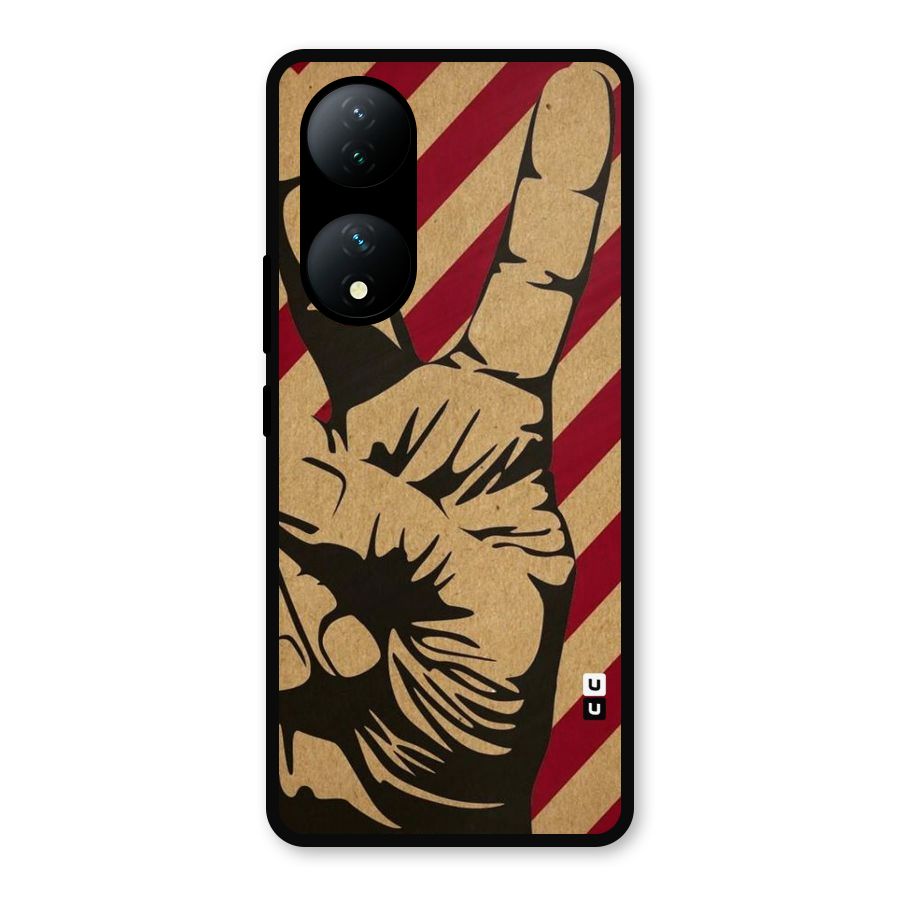 Peace Stripes Metal Back Case for iQOO Z7