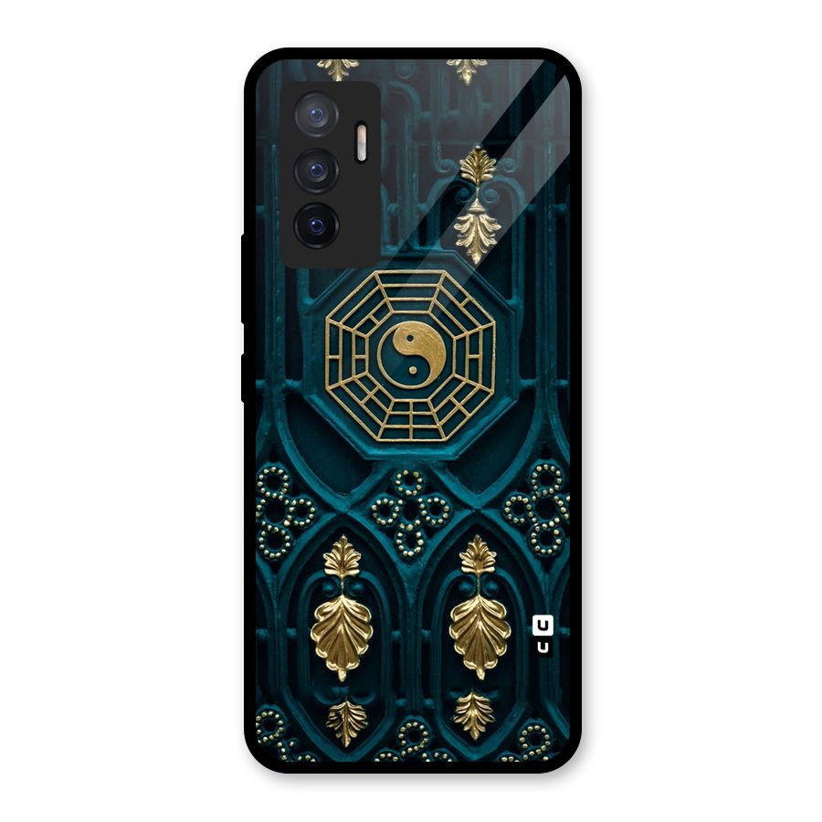 Peace Web Design Glass Back Case for Vivo V23e
