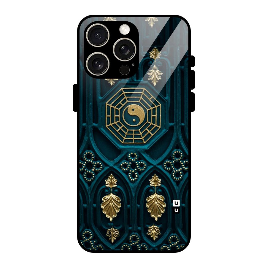 Peace Web Design Glass Back Case for iPhone 15 Pro Max