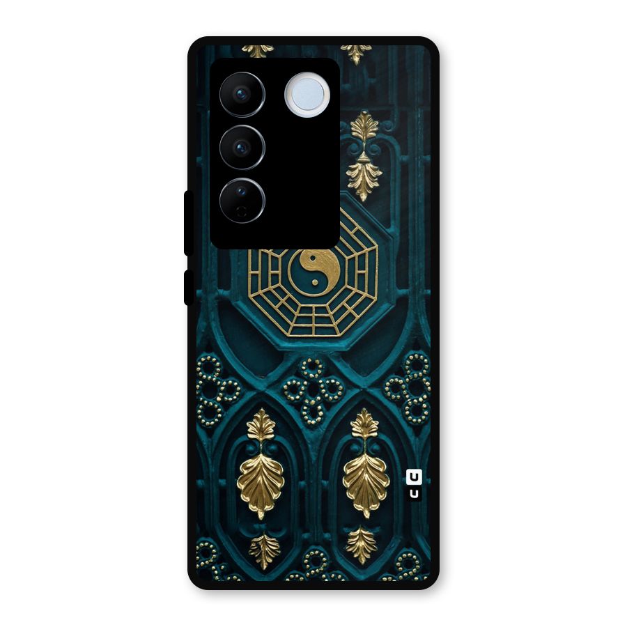 Peace Web Design Metal Back Case for Vivo V27 Pro