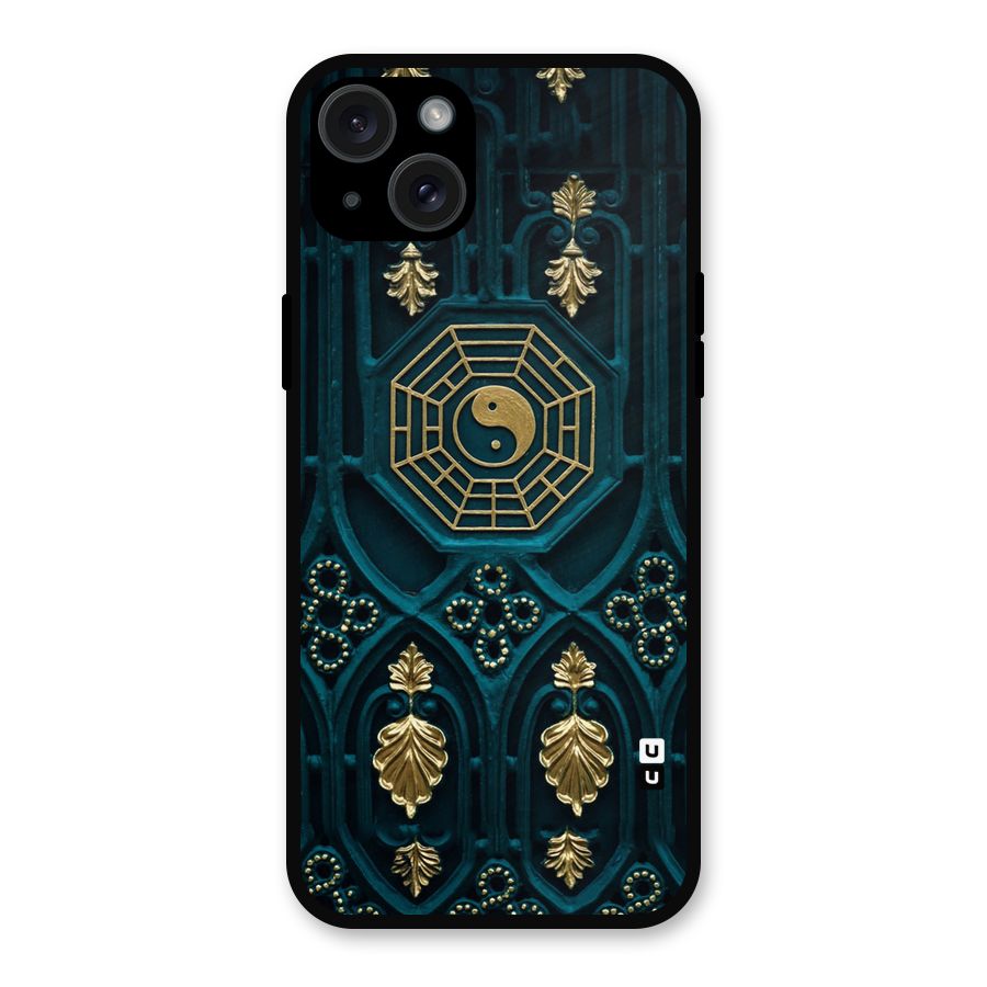 Peace Web Design Metal Back Case for iPhone 15 Plus