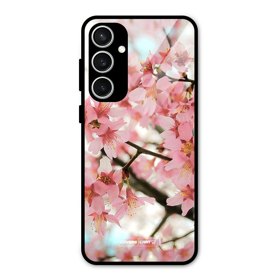 Peach Floral Glass Back Case for Galaxy S23 FE