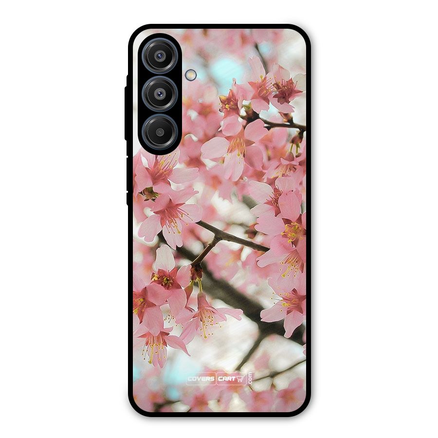 Peach Floral Metal Back Case for Galaxy A16 5G