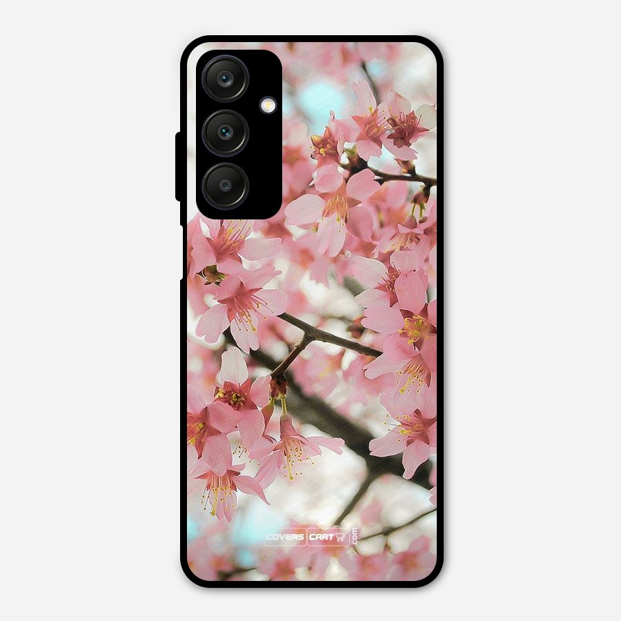 Peach Floral Metal Back Case for Galaxy A25 5G