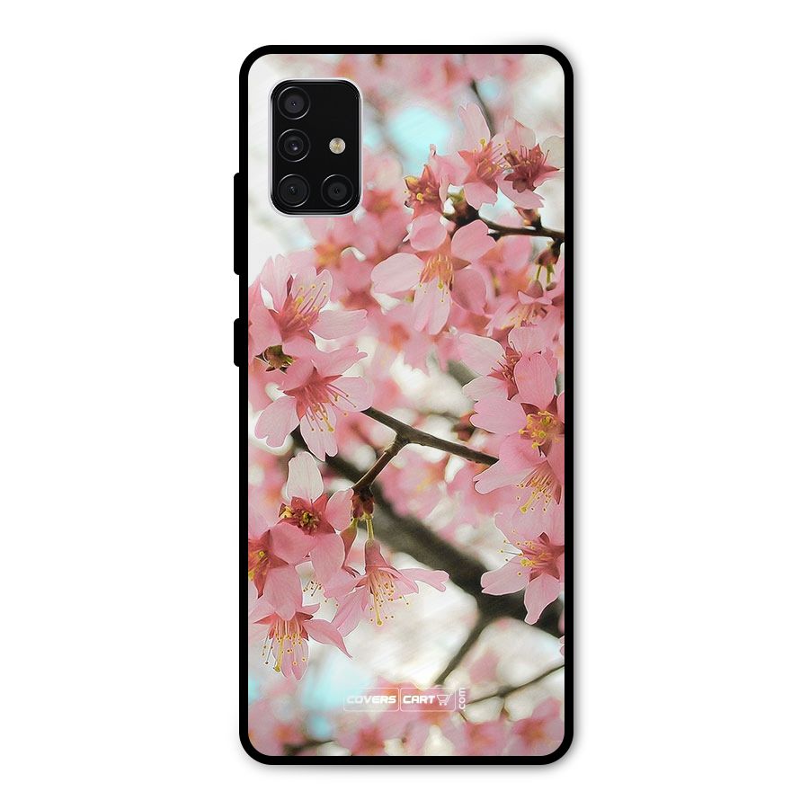 Peach Floral Metal Back Case for Galaxy A51
