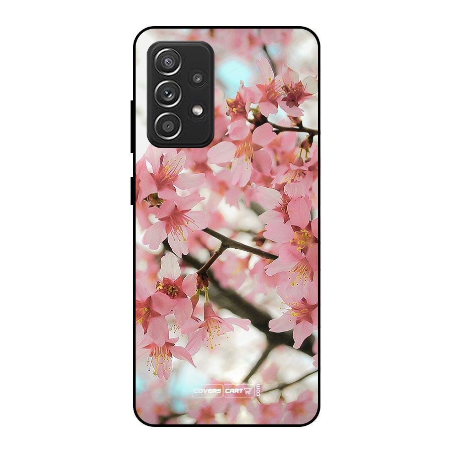 Peach Floral Metal Back Case for Galaxy A52s 5G