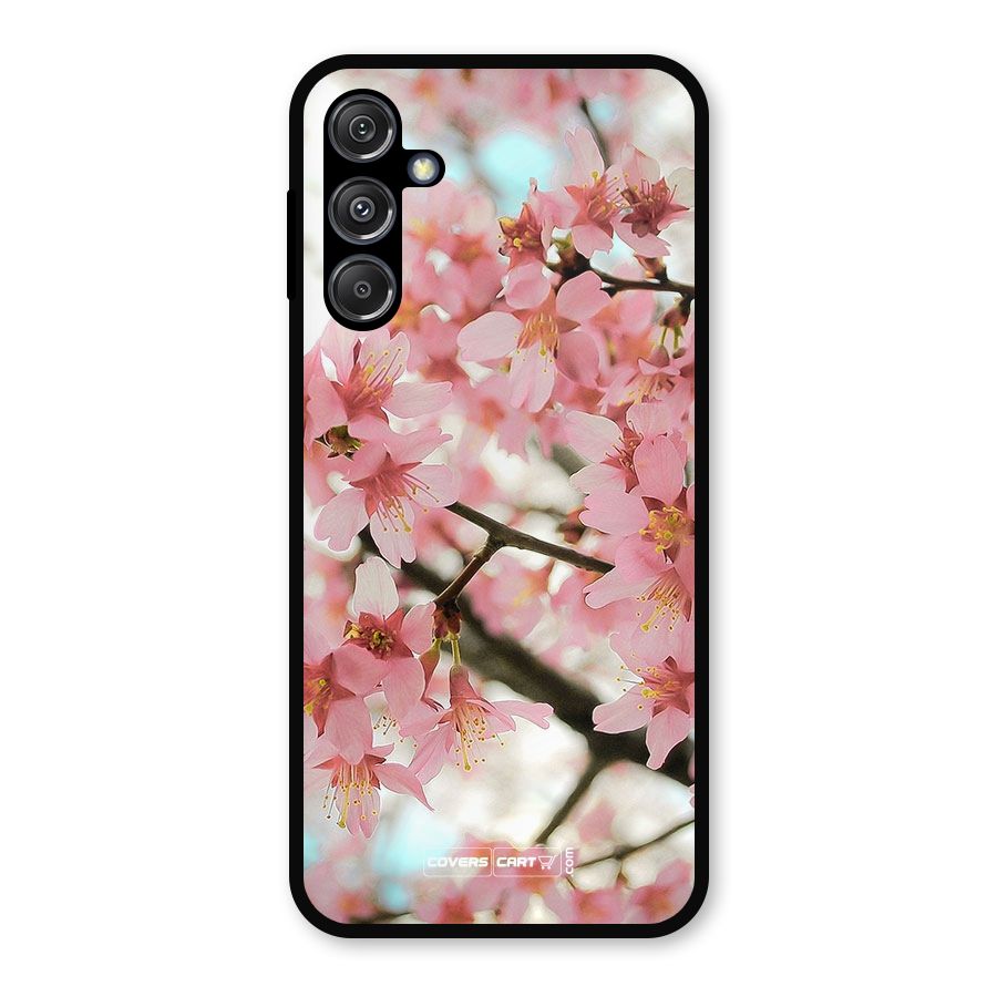 Peach Floral Metal Back Case for Galaxy M34 5G