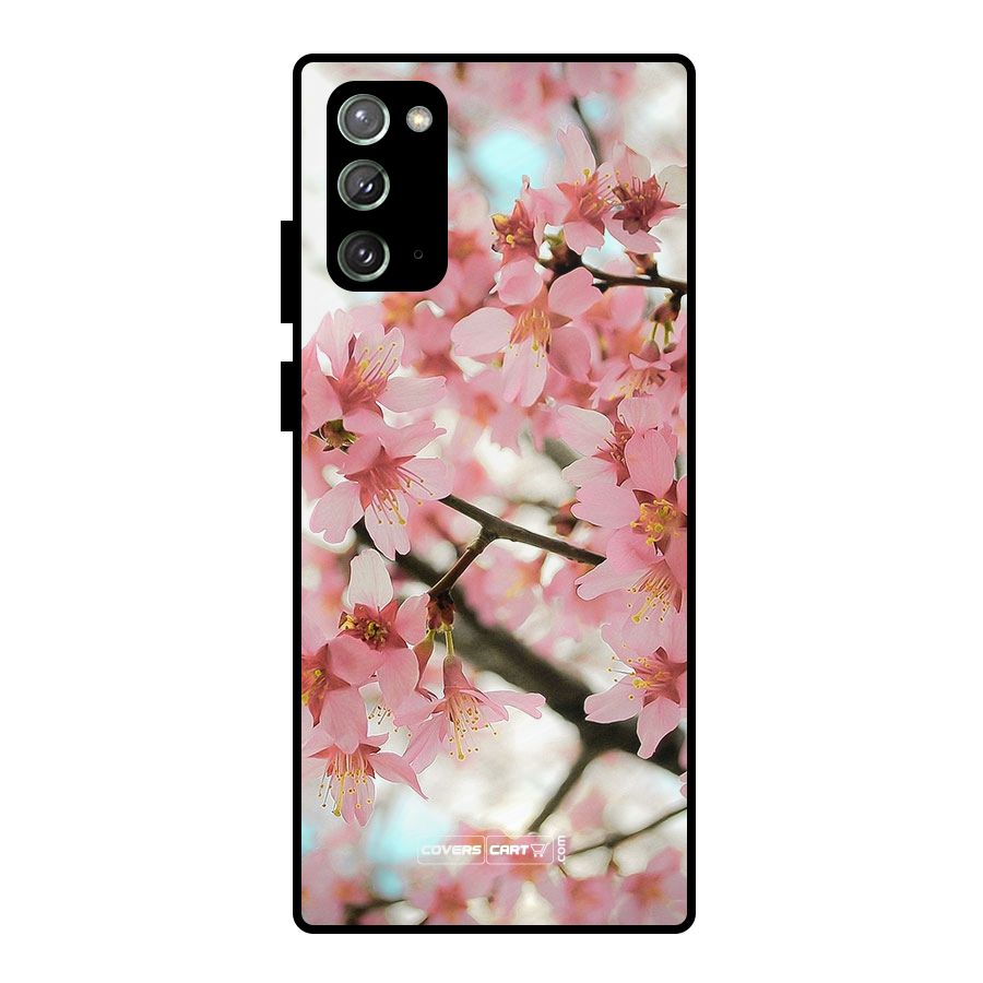 Peach Floral Metal Back Case for Galaxy Note 20