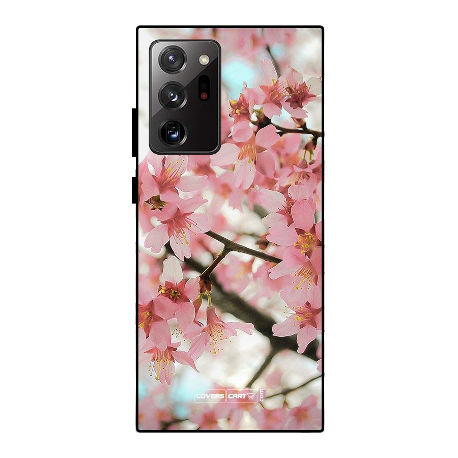 Peach Floral Metal Back Case for Galaxy Note 20 Ultra
