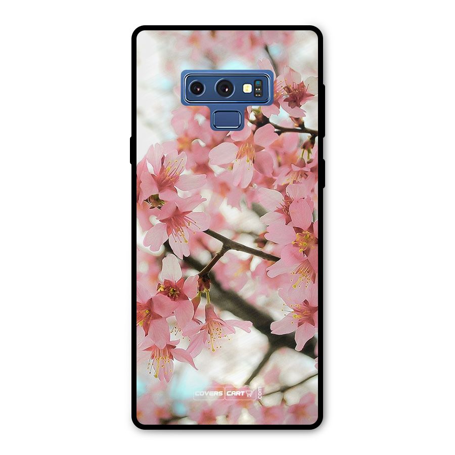 Peach Floral Metal Back Case for Galaxy Note 9