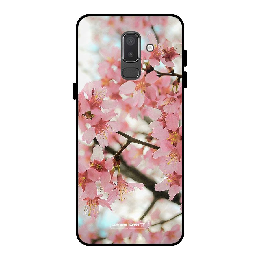 Peach Floral Metal Back Case for Galaxy On8 (2018)