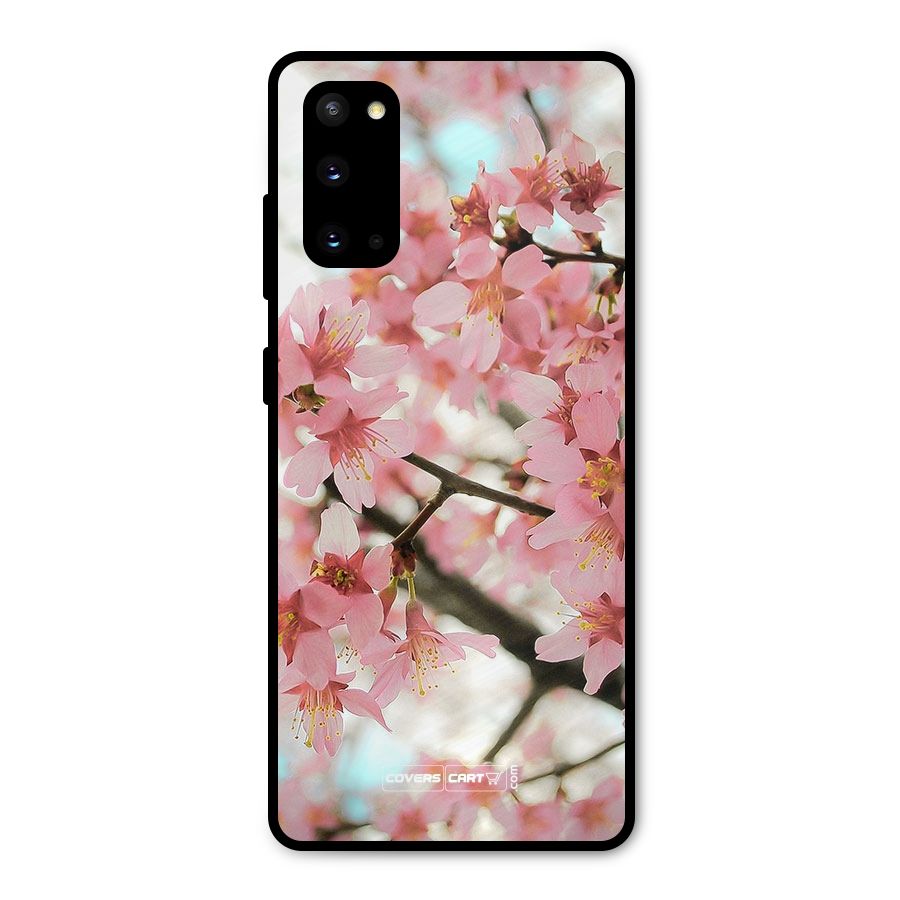 Peach Floral Metal Back Case for Galaxy S20