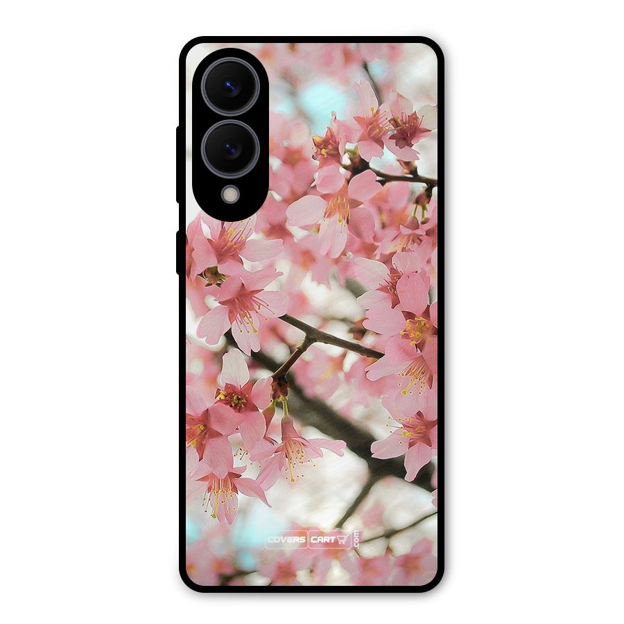 Peach Floral Metal Back Case for Galaxy S25 Edge