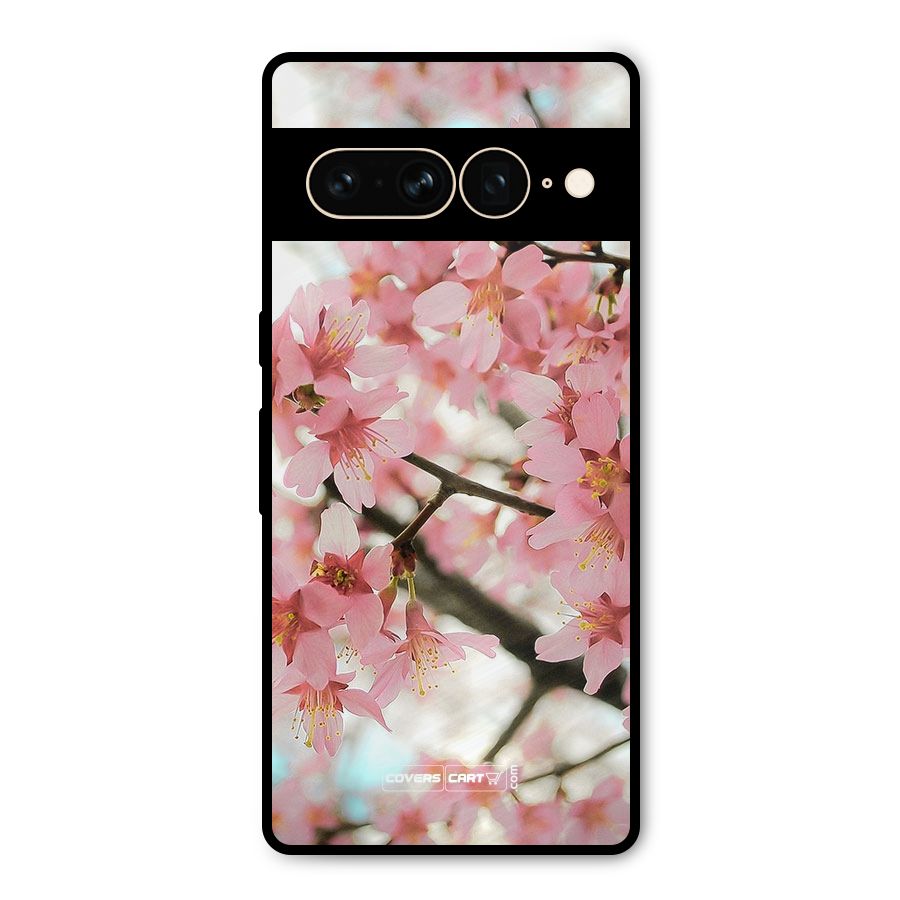 Peach Floral Metal Back Case for Google Pixel 7 Pro
