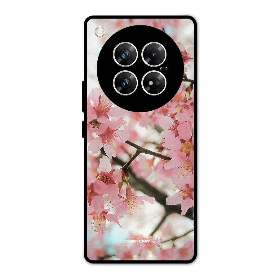Peach Floral Metal Back Case for Infinix Zero 40 5G