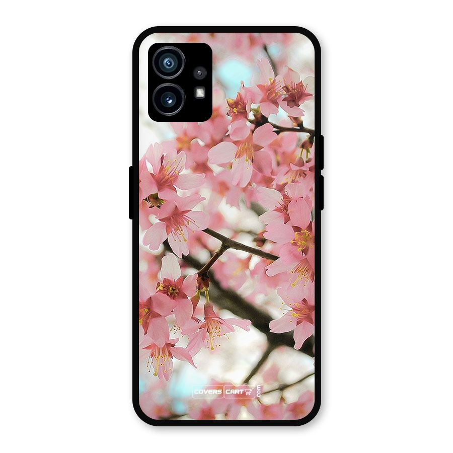 Peach Floral Metal Back Case for Nothing Phone 1