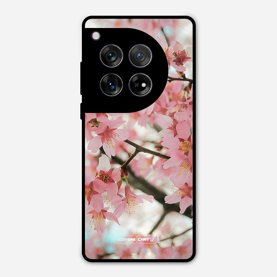 Peach Floral Metal Back Case for OnePlus 12