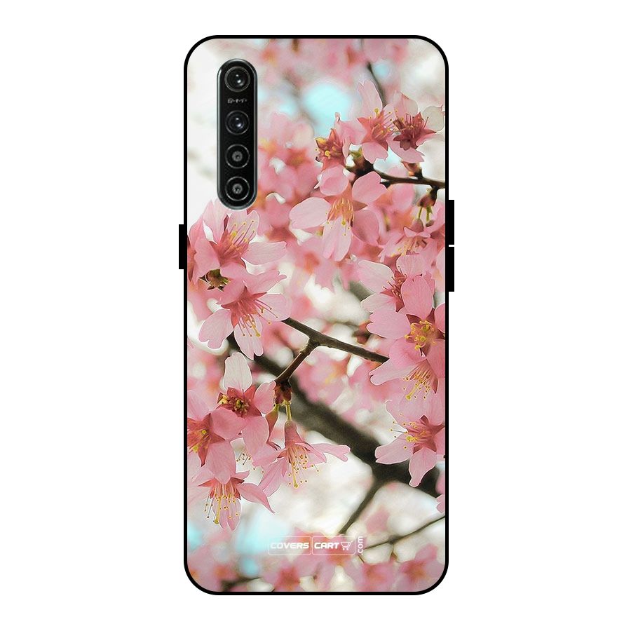 Peach Floral Metal Back Case for Realme XT