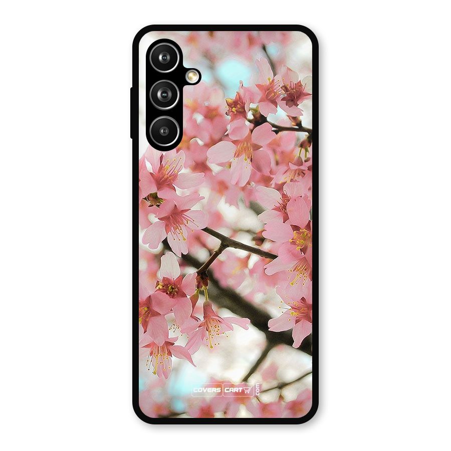 Peach Floral Metal Back Case for Samsung Galaxy M54