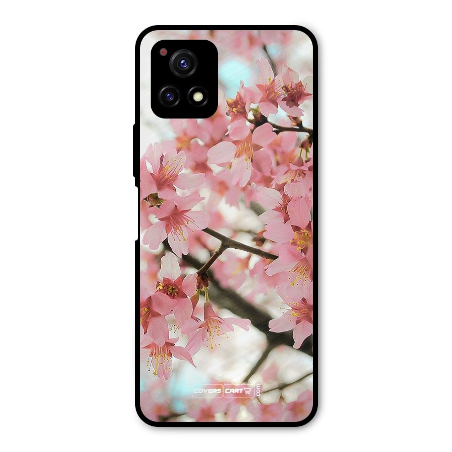 Peach Floral Metal Back Case for Vivo Y72 5G