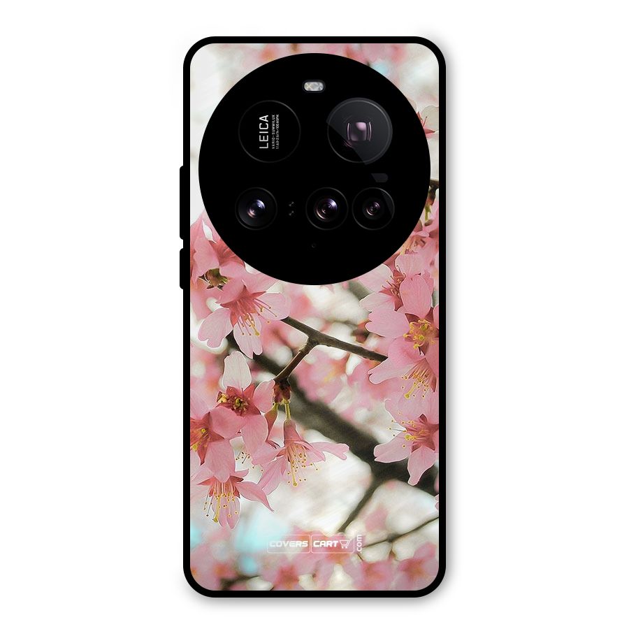Peach Floral Metal Back Case for Xiaomi 15 Ultra