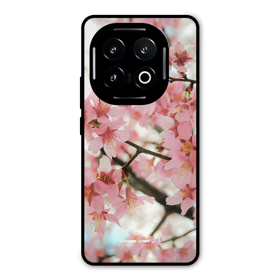 Peach Floral Metal Back Case for iQOO 13