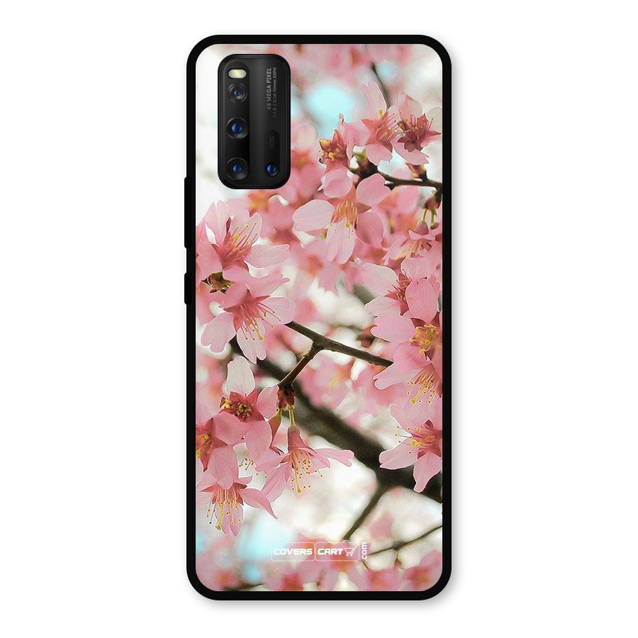 Peach Floral Metal Back Case for iQOO 3
