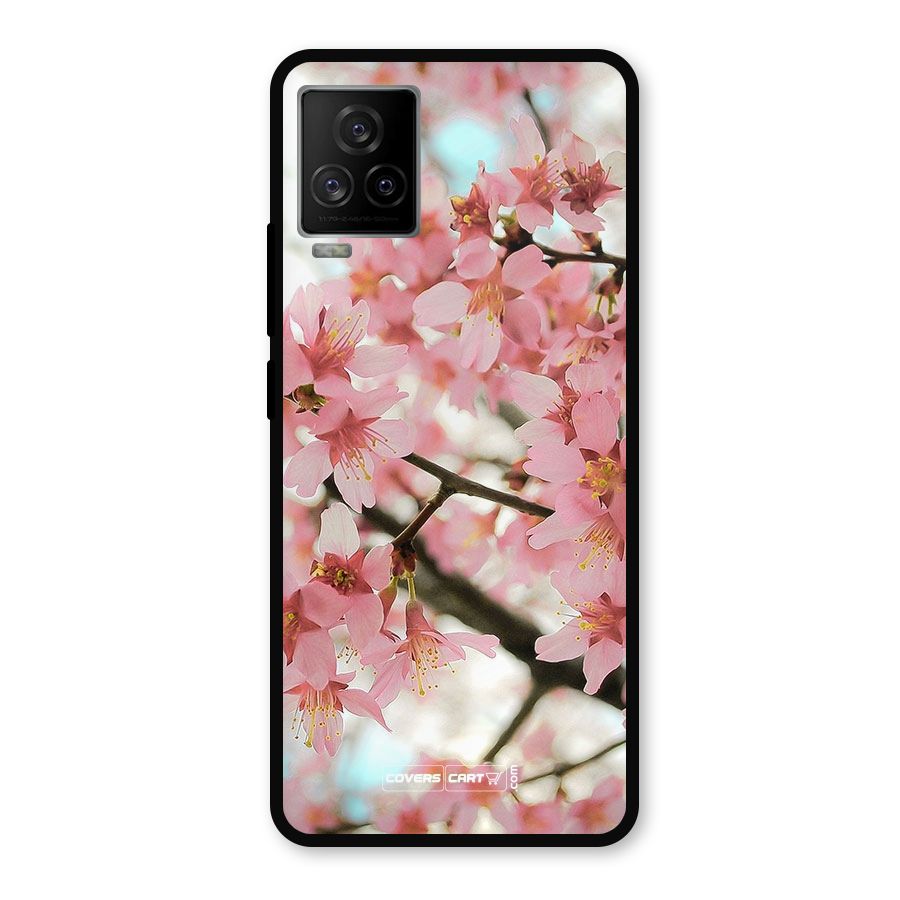 Peach Floral Metal Back Case for iQOO 7 Legend 5G