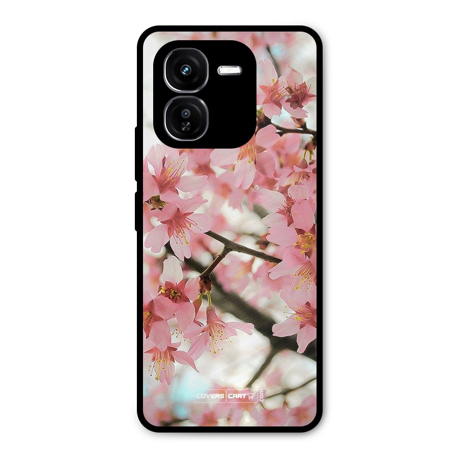 Peach Floral Metal Back Case for iQOO Z9x