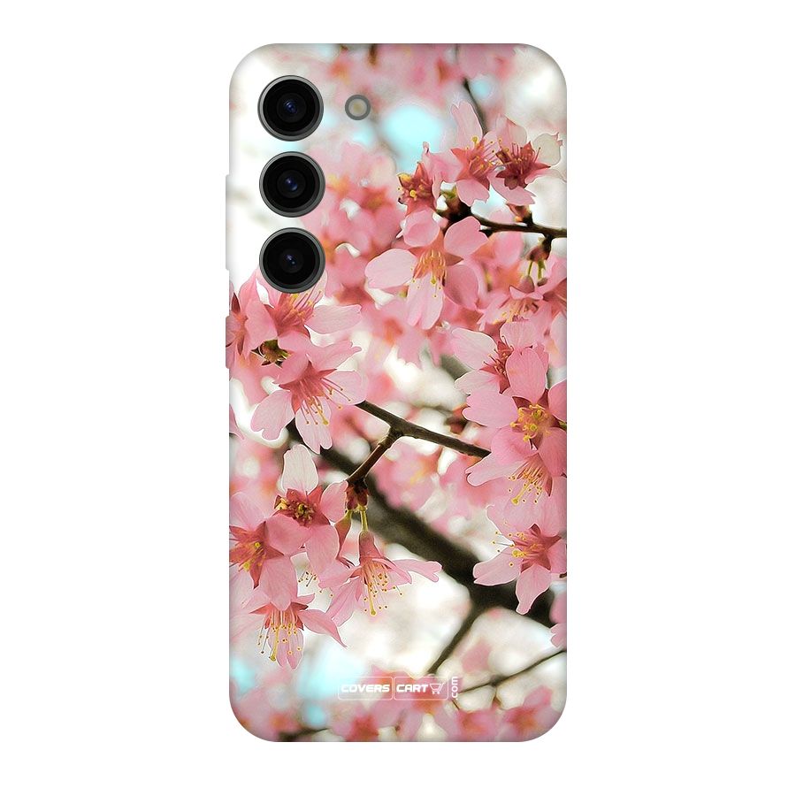 Peach Floral Original Polycarbonate Back Case for Galaxy S23