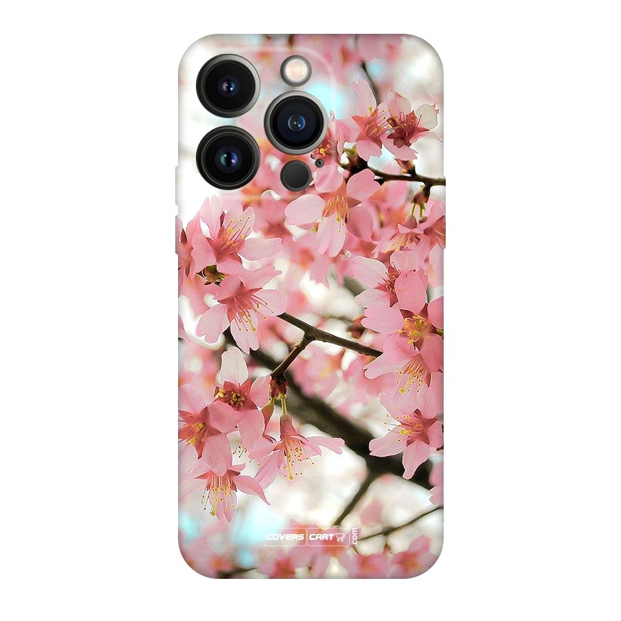 Peach Floral Original Polycarbonate Back Case for iPhone 14 Pro