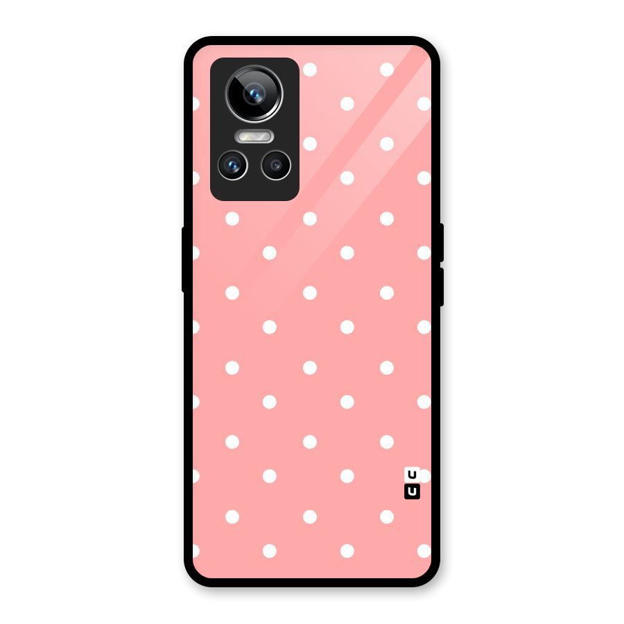 Peach Polka Pattern Glass Back Case for Realme GT Neo 3