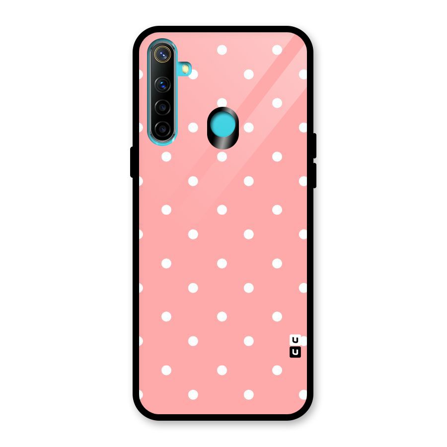 Peach Polka Pattern Glass Back Case for Realme Narzo 10